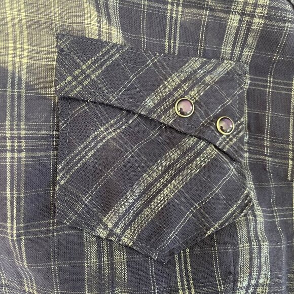 Ariat Fitted Snap Down Metallic Plaid Western Shirt Cowgirl Deep Purple XS NWOT - Picture 8 of 14